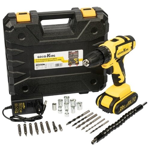 Дрель-шуруповерт GOODKING K52-200127 20 В 25 Нм 1 АКБ литиевая электродрель шурик аккумуляторная дрель-шуруповерт для дома для дачи 311400₽