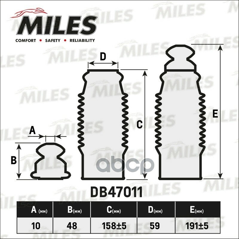 Сервисный Комплект (Пыльник И Отбойник На 1 Амортизатор) Db47011 Miles арт. DB47011