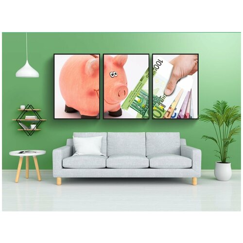 фото Набор модулных постеров для интерьера "копилка, копить, накопленный" 60x90 см. в тубусе, без рамки lotsprints
