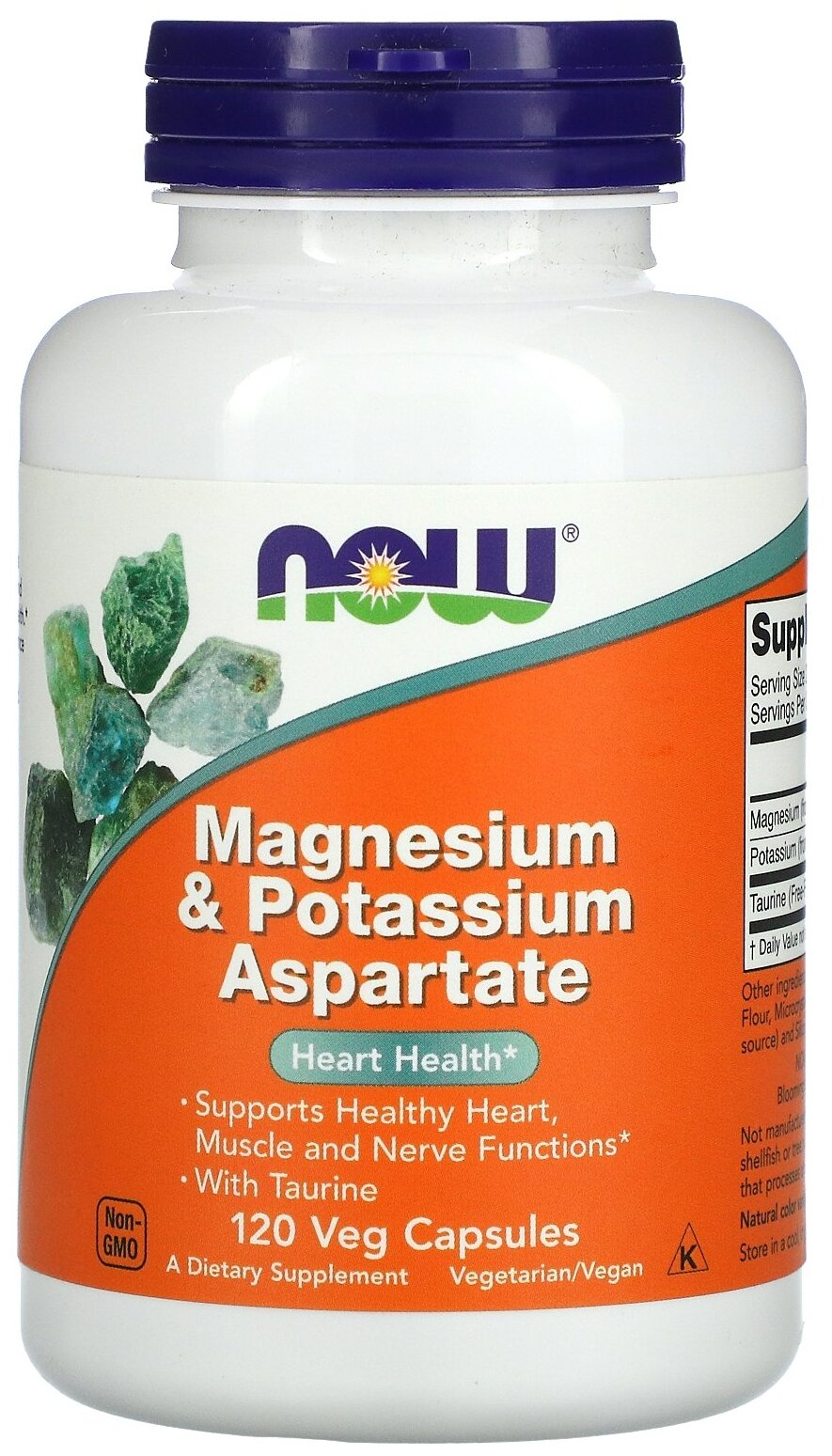 Капсулы NOW Magnesium & Potassium Aspartate, 210 г, 120 шт.