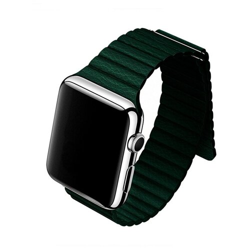 Ремешок Devia Elegant Leather Loop для Apple Watch 44 / 42 мм (Зелёный)
