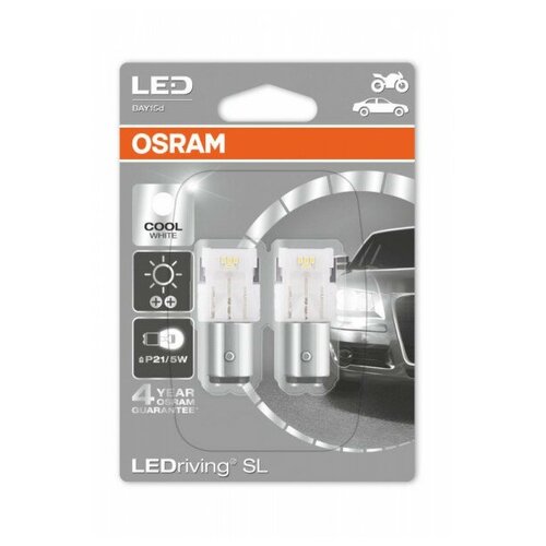 фото Светодиодные лампы osram ledriving p21/5w cool white 12v, 2шт., 1458cw-02b