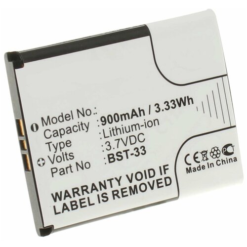 Аккумулятор iBatt iB-U1-M355 900mAh для Sony Ericsson P990i, G700, T700, W705, K790i, K550i, K800i, S302, T715, K810i, W595, W880i,