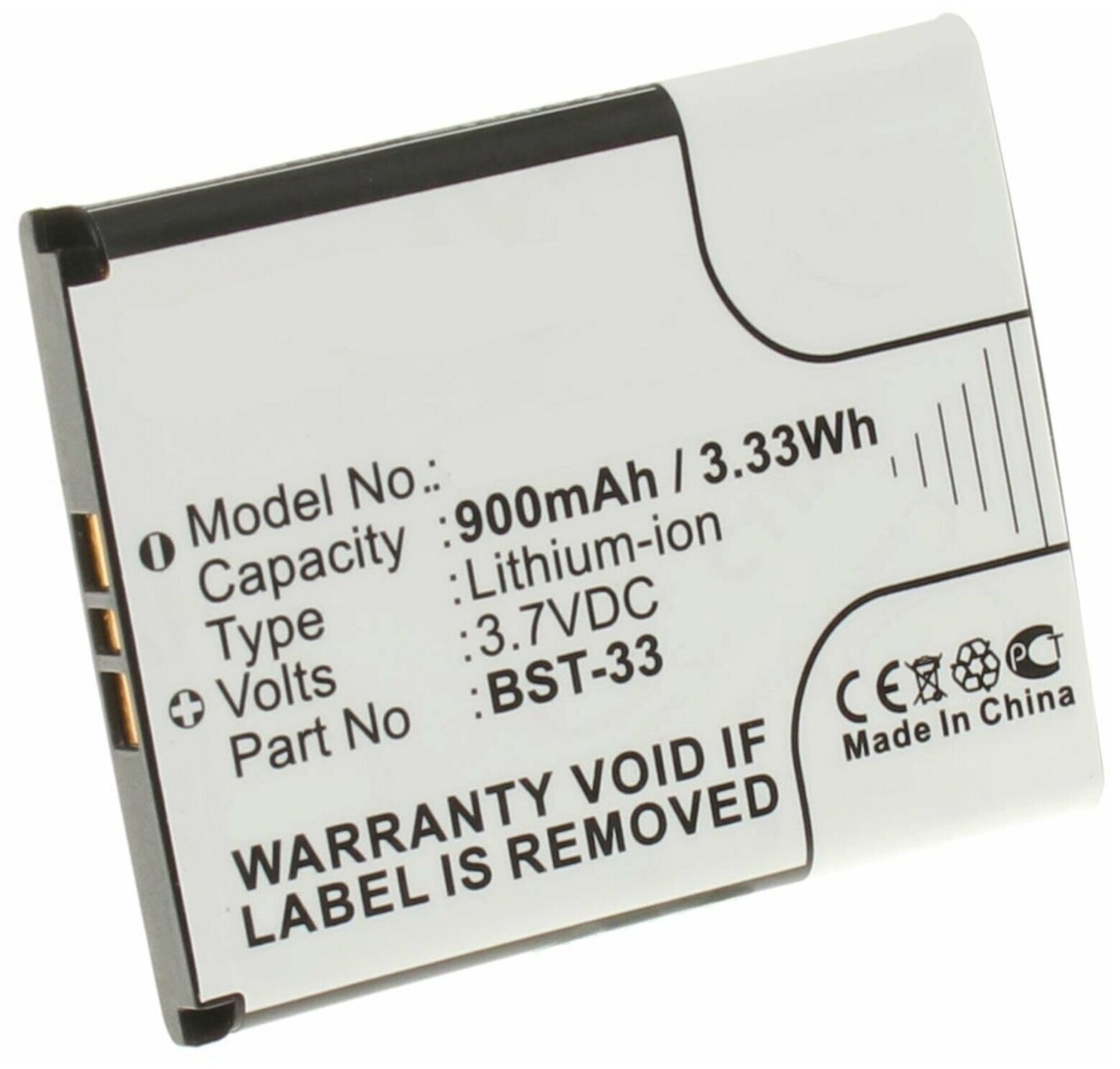 Аккумулятор iBatt iB-U1-M355 900mAh для Sony Ericsson P990i, G700, T700, W705, K790i, K550i, K800i, S302, T715, K810i, W595, W880i,