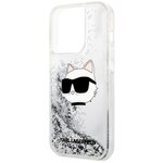 Чехол CG Mobile Karl Lagerfeld Liquid glitter NFT Choupette head Hard для iPhone 14 Pro Max, цвет Серебристый (KLHCP14XLNCHCS) - изображение