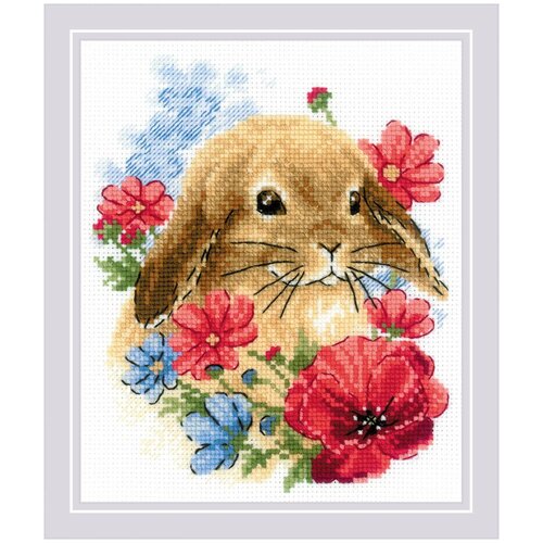 Купить Набор для вышивания крестом RIOLIS / риолис Кролик в цветах 15х18 см 16 цветов (1986), Риолис
