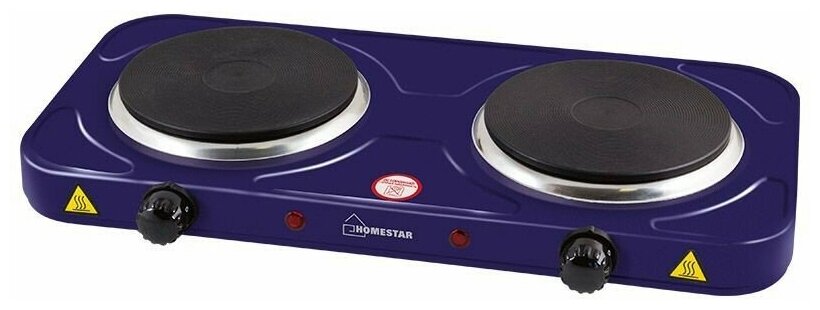 Электроплитка HomeStar HS-1104, 1000Вт, 2 конфорки, 155мм, чугун, серия сапфир 8751 (арт. 771192) - фотография № 1