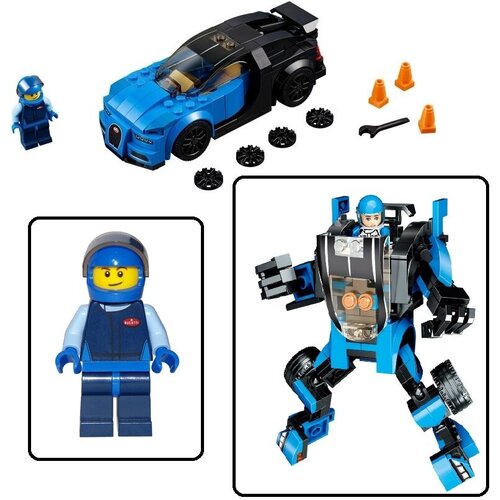 Конструктор ZHEGAO RACING 2в1 машина робот-трансформер синий конструктор zhegao racing 2в1 машина робот трансформер желтый