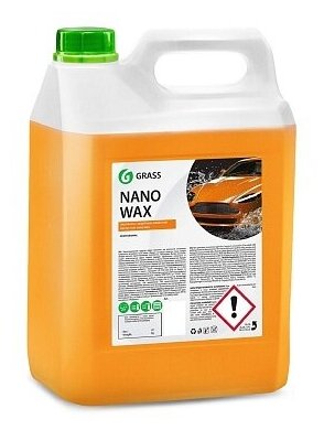 Воск для кузова 5кг - Nano Wax с защитным эффектом концентрат дозировка: распылитель 1:300-1:500 (2-3 г/л) пенокомплект 1:30-1:50 (20-30 г/л) GRASS 110255 | цена за 1 шт