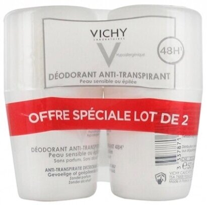 Дезодорант шариковый Vichy , для чувствительной кожи, 48ч, 50 мл х2 шт