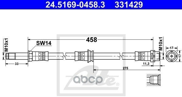 Шланг Тормозной Ate арт. 24.5169-0458.3