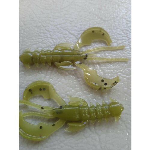 Силиконовая приманка Рак (Yabby) 40 мм, Зеленый Арбуз (Watermelon), 10 шт. уп.