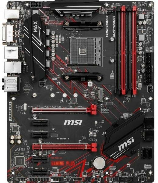 Материнская плата MSI B450 GAMING PLUS MAX Socket AM4 AMD B450 4xDDR4 2xPCI-E 16x 4xPCI-E 1x 6 ATX Retail