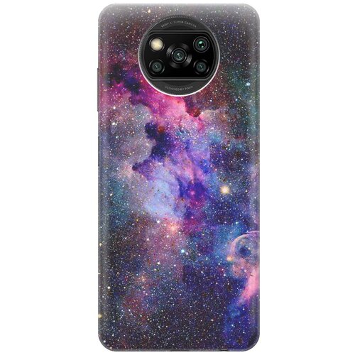 фото Ультратонкий силиконовый чехол-накладка для xiaomi poco x3 с принтом "открытый космос" gosso