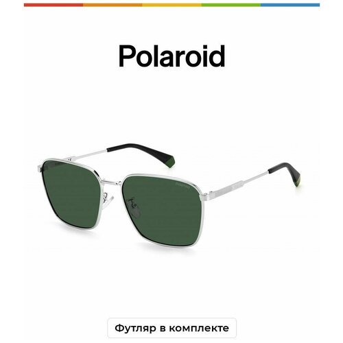 Солнцезащитные очки Polaroid Polaroid PLD 4120/G/S/X 010 UC PLD 4120/G/S/X 010 UC, зеленый, серебряный солнцезащитные очки polaroid прямоугольные оправа металл с защитой от уф поляризационные для женщин золотой