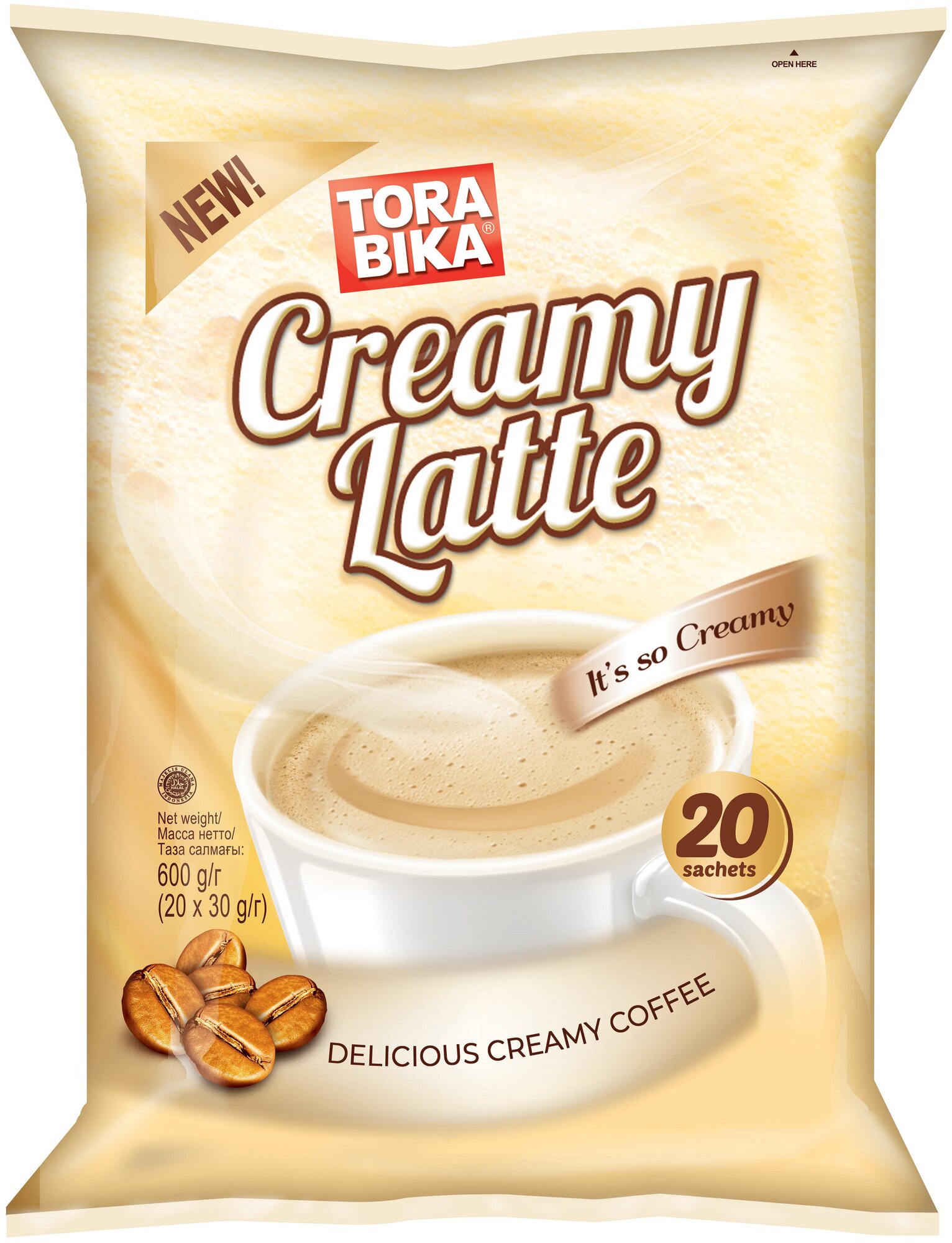 Растворимый кофе Tora Bika Creamy Latte в пакетиках 20 шт х 3 уп 1800 г