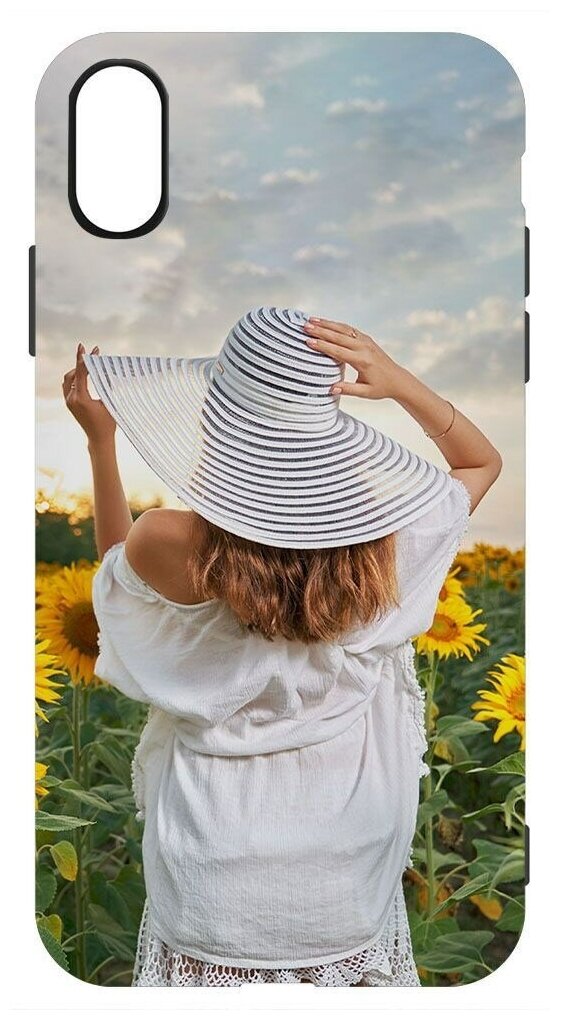 Чехол-накладка Krutoff Soft Case Платье летнее женское для iPhone X/XS черный