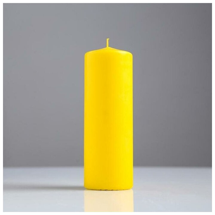 Свеча классическая 5*15 см, желтая, лакированная