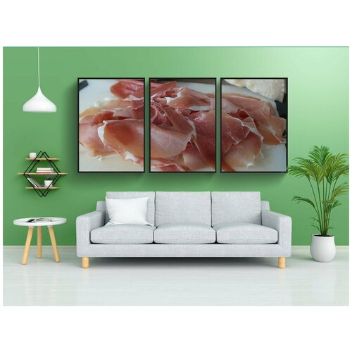 фото Набор модулных постеров для интерьера "ветчина, пармская ветчина, сырой" 60x90 см. в тубусе, без рамки lotsprints