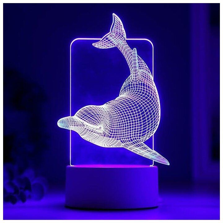 Светильник "Большой дельфин" LED RGB от сети - фотография № 4