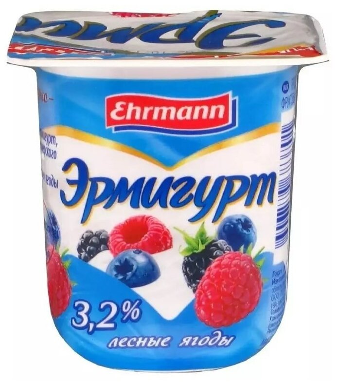 Продукт йогуртный Эрмигурт молочный лесные ягоды, 3.2%, 1 шт