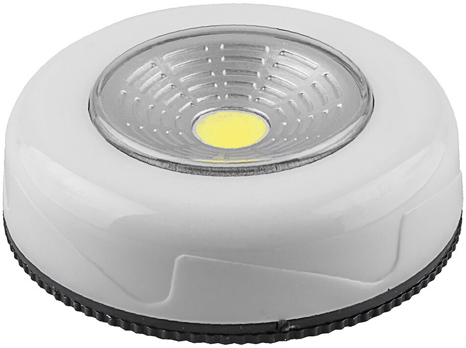 Светодиодный светильник-кнопка (1шт в блистере) 1LED 2W (3*AAA в комплект не входят), 68*18мм, белый, FN1204 арт. 23373