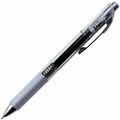 Ручка гелевая автоматическая PENTEL Energel Infree 0,5мм черная, для ЕГЭ, ОГЭ, 12 штук комплект 8 штук ручка гелевая автомат pentel energel infree 0 5мм син манжbln75tl cx