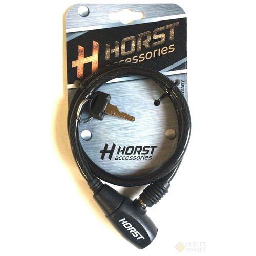 фото Замок велосипедный horst 8х650мм автом. на ключе черный