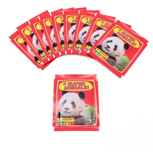 10 пакетиков наклеек Panini Super Animals (50 наклеек)