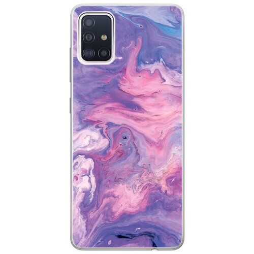 фото Ультратонкий силиконовый чехол-накладка clearview для samsung galaxy a51 с принтом "purple marble" gosso