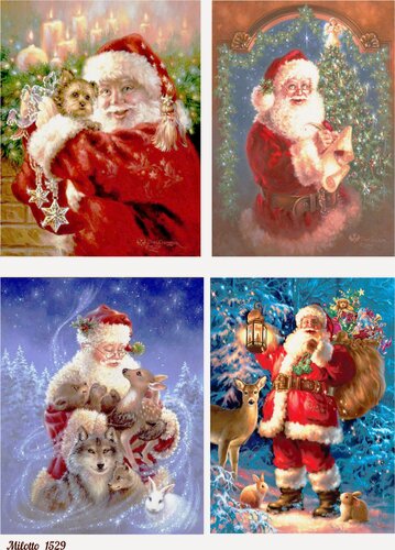 Изображение товара Декупажная карта А4 рисовая бумага тонкая новогодняя Дед Мороз санта