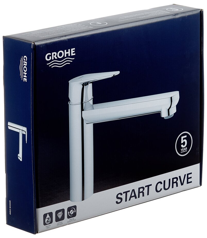 Смеситель для кухонной мойки GROHE Start Curve, хром (31717000) - фотография № 15