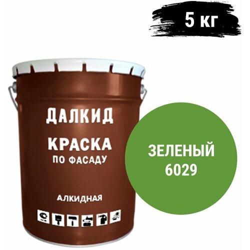 Далкид Краска по фасаду, для бетона, кирпича, штукатурки, зеленый 5 кг