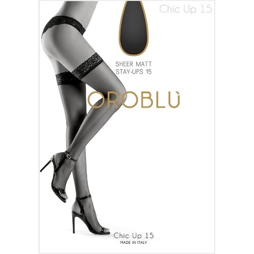 Чулки Oroblu Chic Up, 15 den, размер 3, черный