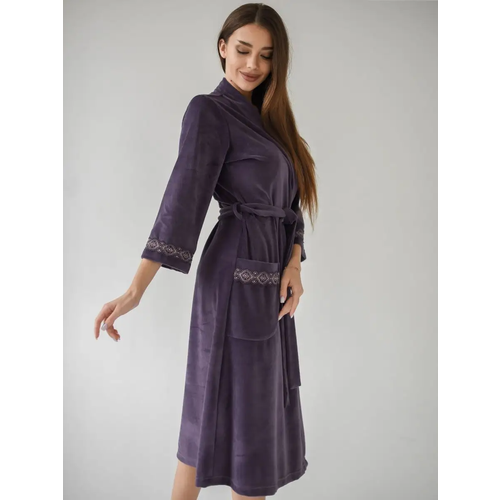 Халат Текстильный Край, размер 54, фиолетовый