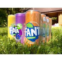 Набор газированных напитков Fanta (Фанта), апельсин, виноград, лимон. ж/б 0.33л Упаковка 12 штук. (Беларусь)