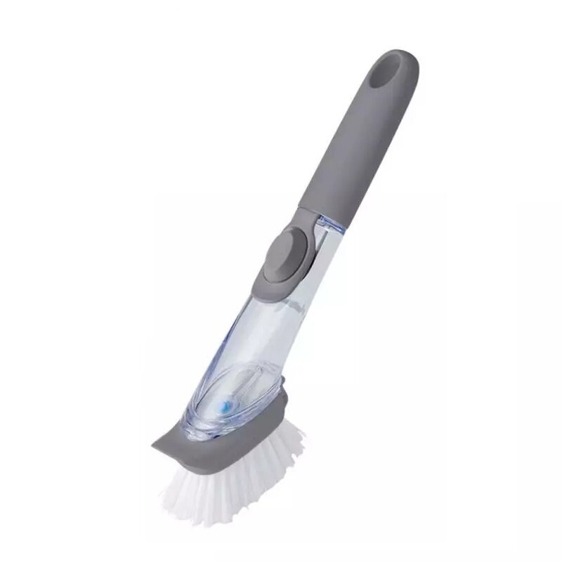 Кухонная щетка Cleaning Brush 2 в 1, с длинной ручкой для мытья посуды с дозатором для моющего средства