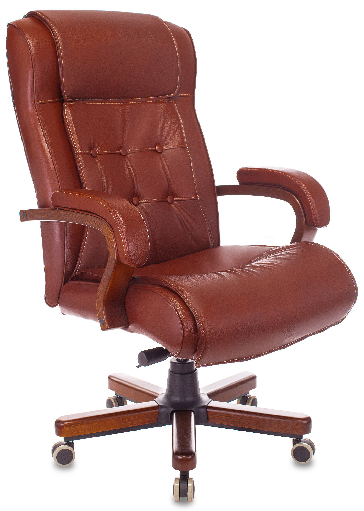 Кресло руководителя Бюрократ T-9926WALNUT, обивка: кожа, цвет: светло-коричневый (T-9926WALNUT/CHOK)