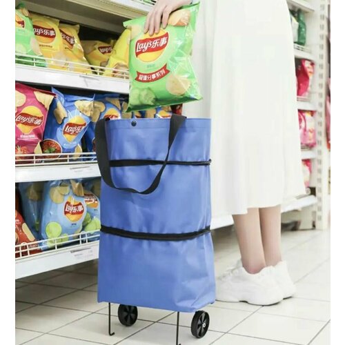 Сумка-тележка Yukon, ручная кладь, синий сумка тележка с розами складная сумка трансформер хозяйственная сумка на колесах