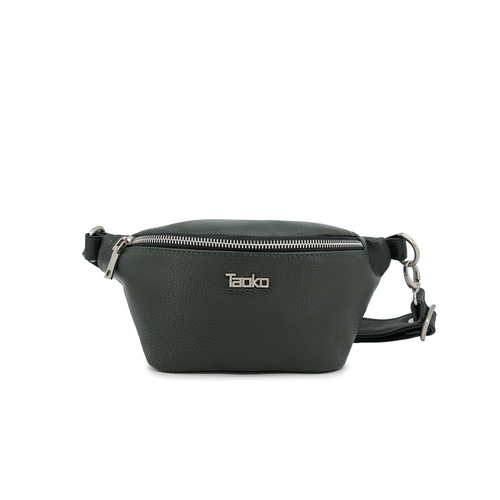 Сумка поясная Taoko Tanishi, фактура зернистая, зелeный