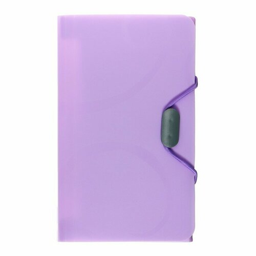 раскраски узоры фиолетовая Папка на резинке А6, 12 отделений, узоры фиолетовая пастель