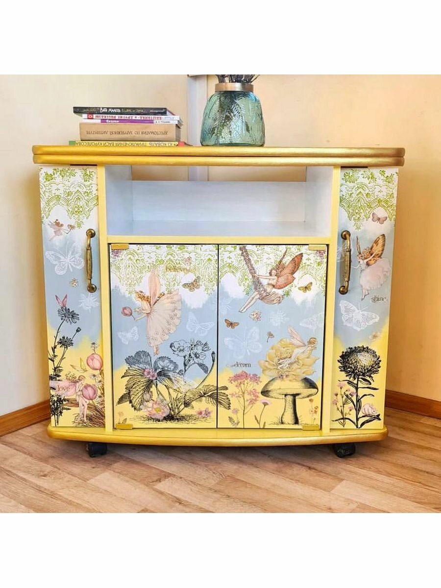 Краска Aturi Design Mia для мебели и декора, меловой бархат; Цвет: Английский желтый, 400гр - фотография № 16