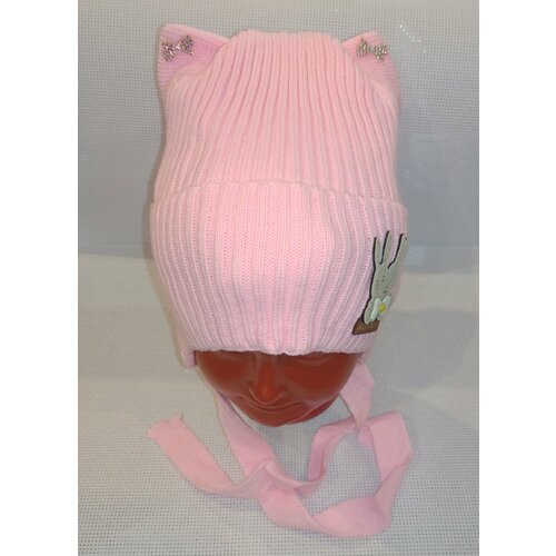 Шапка для девочек демисезонная, шерсть, размер 1-3, розовый