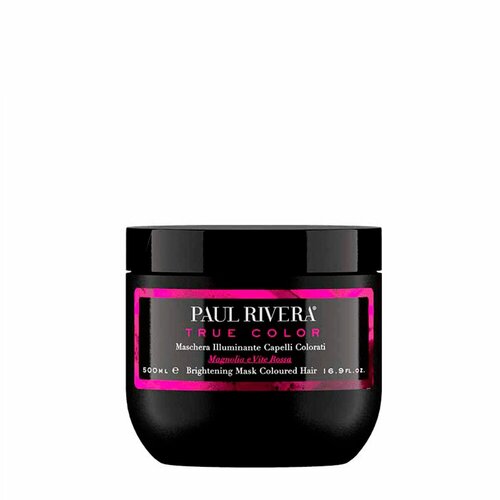 PAUL RIVERA TRUE COLOR BRIGHTENING MASK, 500 ML- Маска для повышения яркости окрашенных волос с экстрактами магнолии и листьев красного винограда, 500 мл