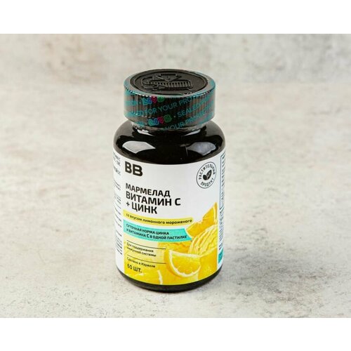 Витамин С + Цинк мармелад со вкусом лимонного мороженого, 60 шт
