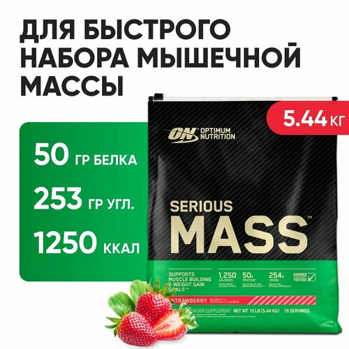 Гейнер для набора массы Optimum Nutrition Serious Mass гейнер для набора массы applied nutrition critical mass prof 2 4кг ваниль