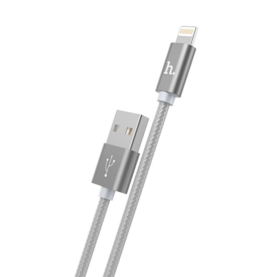 Кабель для айфон USB HOCO X2 knitted USB - Lightning, 2.4А, 1 м, тусклый