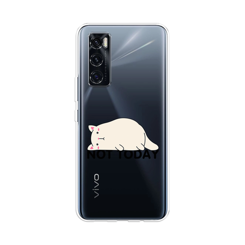 Силиконовый чехол на Vivo V20 SE / Виво V20 SE Cat not today, прозрачный силиконовый чехол случайный порядок на vivo v20 se виво v20 se