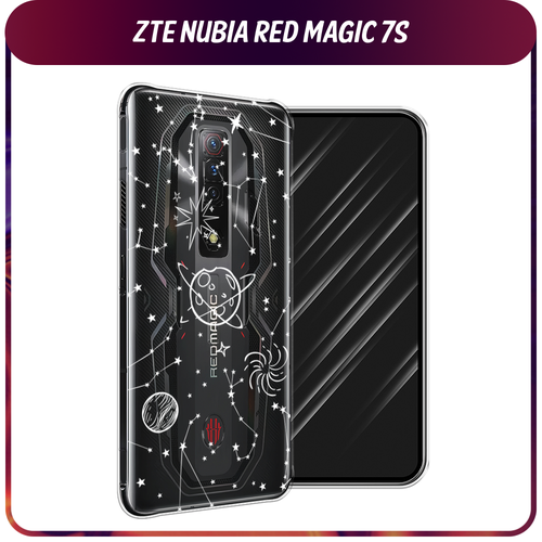 Силиконовый чехол на ZTE Nubia Red Magic 7S / ЗТЕ Нубиа Ред Меджик 7S Планеты в космосе, прозрачный гидрогелевая противоударная защитная пленка для zte nubia red magic 7s зте нубиа ред меджик 7s
