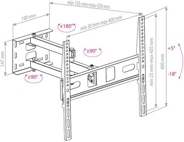 Кронштейн на стену Arm Media PT-15 New, черный